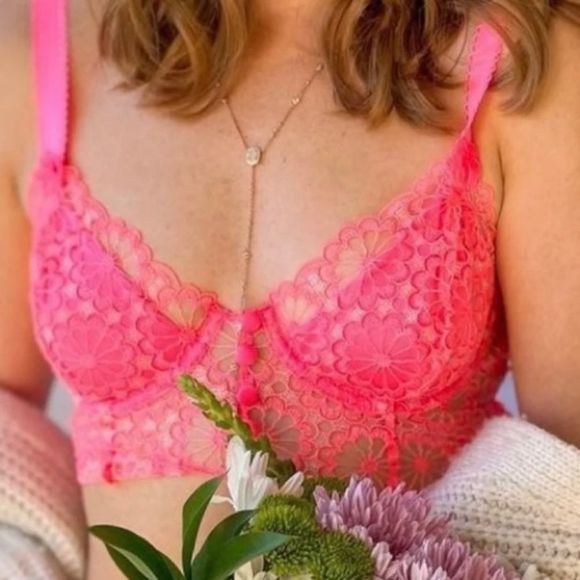 For Love And Lemons Victoria Secret Colab Daisy Longline Bra NWT L - Picture 7 of 8